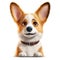 Cute Corgi cartoon illustration - generative AI, AI generated