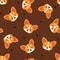 Cute corgi face and dots pattern