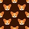 Cute corgi face pattern