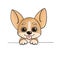 Cute corgi puppy in beautiful style on white background.