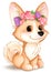 Cute corgi puppy PNG clipart pack. Corgi dog clip art.