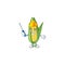 Cute corn with the character cartoon automotive
