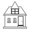 Cute country house icon, outline style