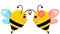 Cute couple bees in love valentine day