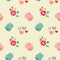 Cute couple bird valentine pattern