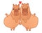 Cute couple capybaras characters love. Cartoon animal sticker. Vector illustration on white background