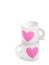 Cute couple ceramic cups. on white clear isolated background, pi
