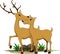 Cute couple deer cartoon