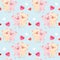 Cute couple pigs with heart shape seamless pattern