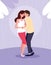 cute couple pregnancy avatar character