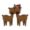 Cute couple reindeer christmas characters