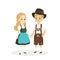 Cute Couple Wearing Germany Traditional Dress Vector