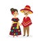 Cute Couple Wearing Mexico Traditional Dress Vector