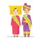 Cute Couple Wearing Padang, Indonesia Traditional Dress Vector