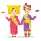 Cute Couple Wearing Padang, Indonesia Traditional Dress Vector