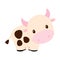 Cute cow, bull smiling. 2021 Chinese symbol. Premium vector.