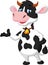 Cute cow cartoon presenting