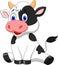 Cute cow cartoon sitting