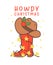 Cute Cowboy Christmas with Western Boot Cartoon Character hand drawing