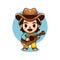cute cowboy playing guitar