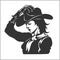 Cute Cowgirl 2 - Retro Clip Art