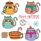 Cute cozy cats collection  and other Christmas elements