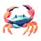 Cute crab claw symbolizes summer seafood season