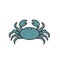 Cute crab icon design illustration animated blue