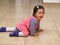 Cute crawling baby toddler girl