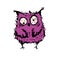 Cute crazy owl,hand drawn mascot