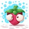 Cute, crazy strawberry - cartoon illustration.