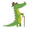 Cute crocodile character vector