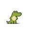 cute crocodile pixel images. Vector illustration of a cross stitch