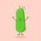 Cute cucumber cartoon character .vector