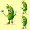 Cute cucumber characters as narcissistic