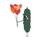 Cute Cucumber Standing amd Holding Balloons in Shape of Hearts, Cheerful Vegetable Character with Funny Face Vector