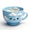 A cute cup of coffee with clouds on it, Blue Monday