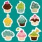 Cute cupcake stickers