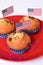 Cute cupcakes with american flag