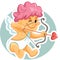 Cute Cupid with Bow and Arrow Vector Cartoon Illustration