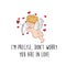 Cute cupid cartoon aiming an arrow with bow