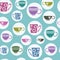 Cute Cups and Mugs Seamless pattern
