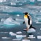 A cute and curious penguin waddling on an icy shoreline3, Generative AI