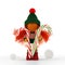 Cute curly red haired poppet girl with christmas candy