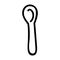 Cute cutlery spoon clipart. Hand drawn meal utenstils for kitchen. Silverware tablespoon monochrome lineart in flat