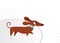 Cute dachshund illustration. Funny vector portrait of a dog for decoration and design