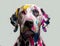 A cute dalmatian dog with distinctive multicolor fur pattern. Generative ai