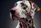 A cute dalmatian dog with distinctive multicolor fur pattern. Generative ai
