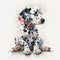 Cute Dalmatian Puppy Sitting Rocks a Headband Bandana AI Generated