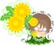 Cute dandelion girl